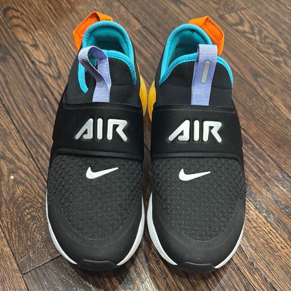 Nike Kids Black and Orange Slip-On Shoes